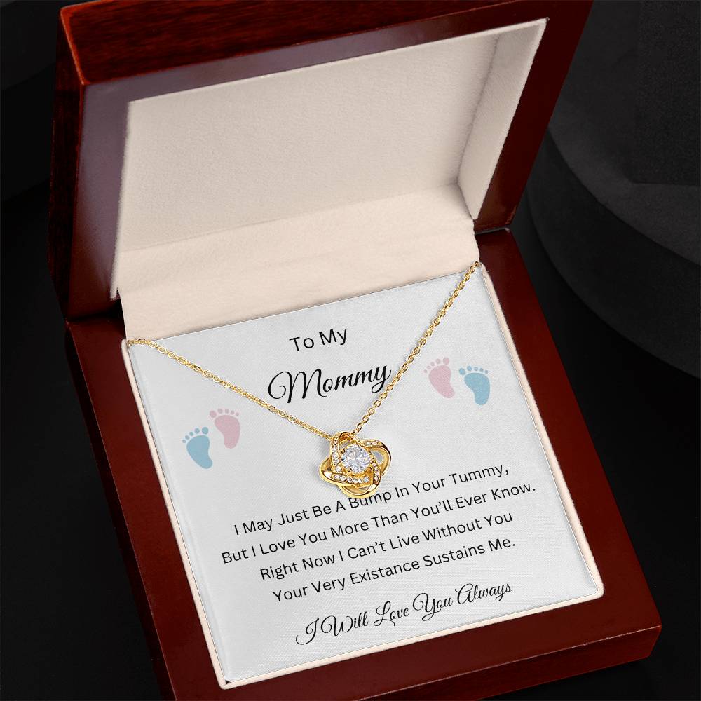 Mommy To Be | Baby Feet |  Love Knot Necklace